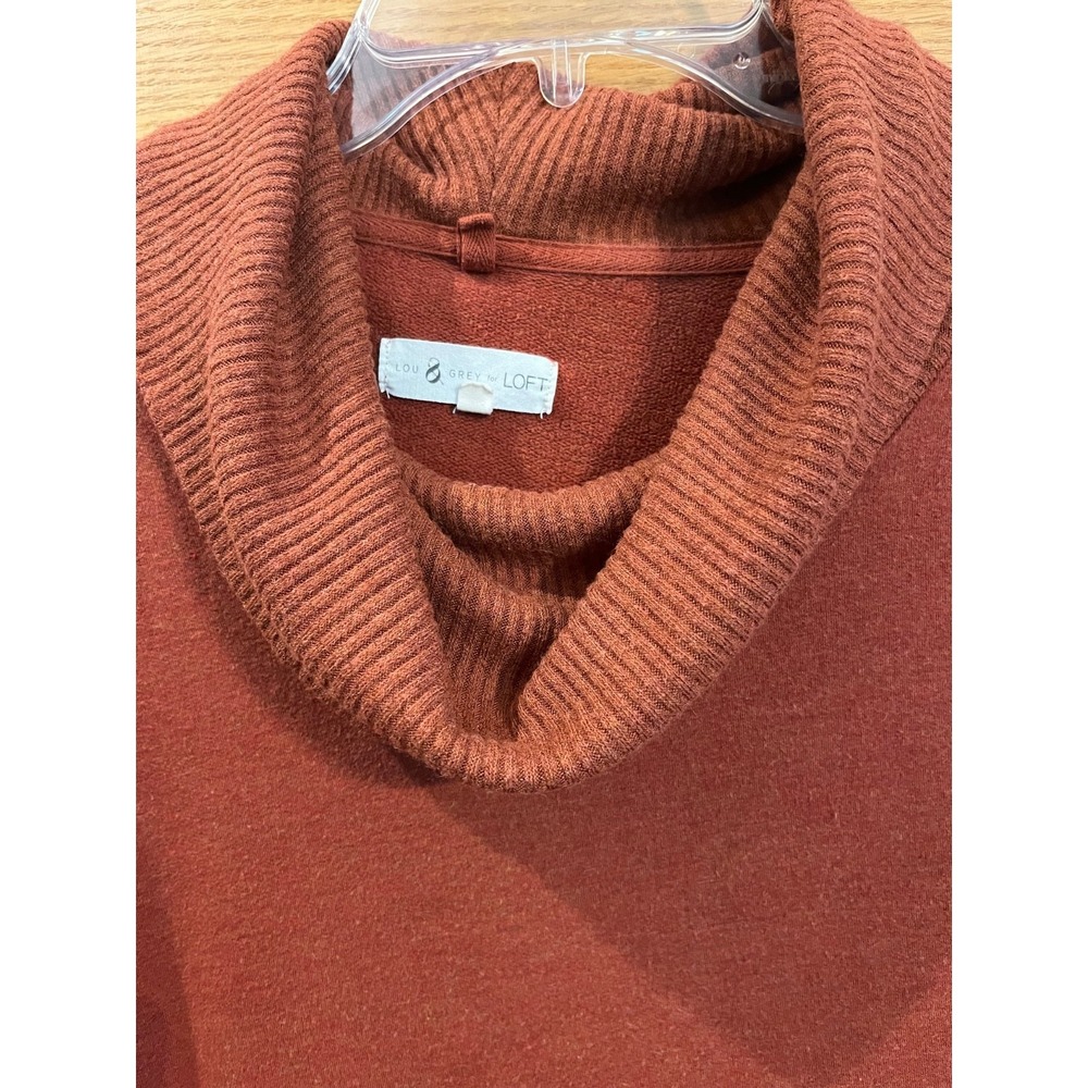 Cozy Boho Cabincore Oversized XL Terracotta Super Soft Cowlneck Tunic Sweater - Picture 3 of 7